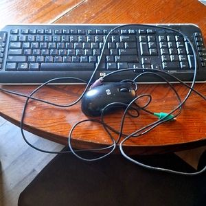 Hp keyboard and Hp mouse for actual computer not laptops. Black keyboard and mou